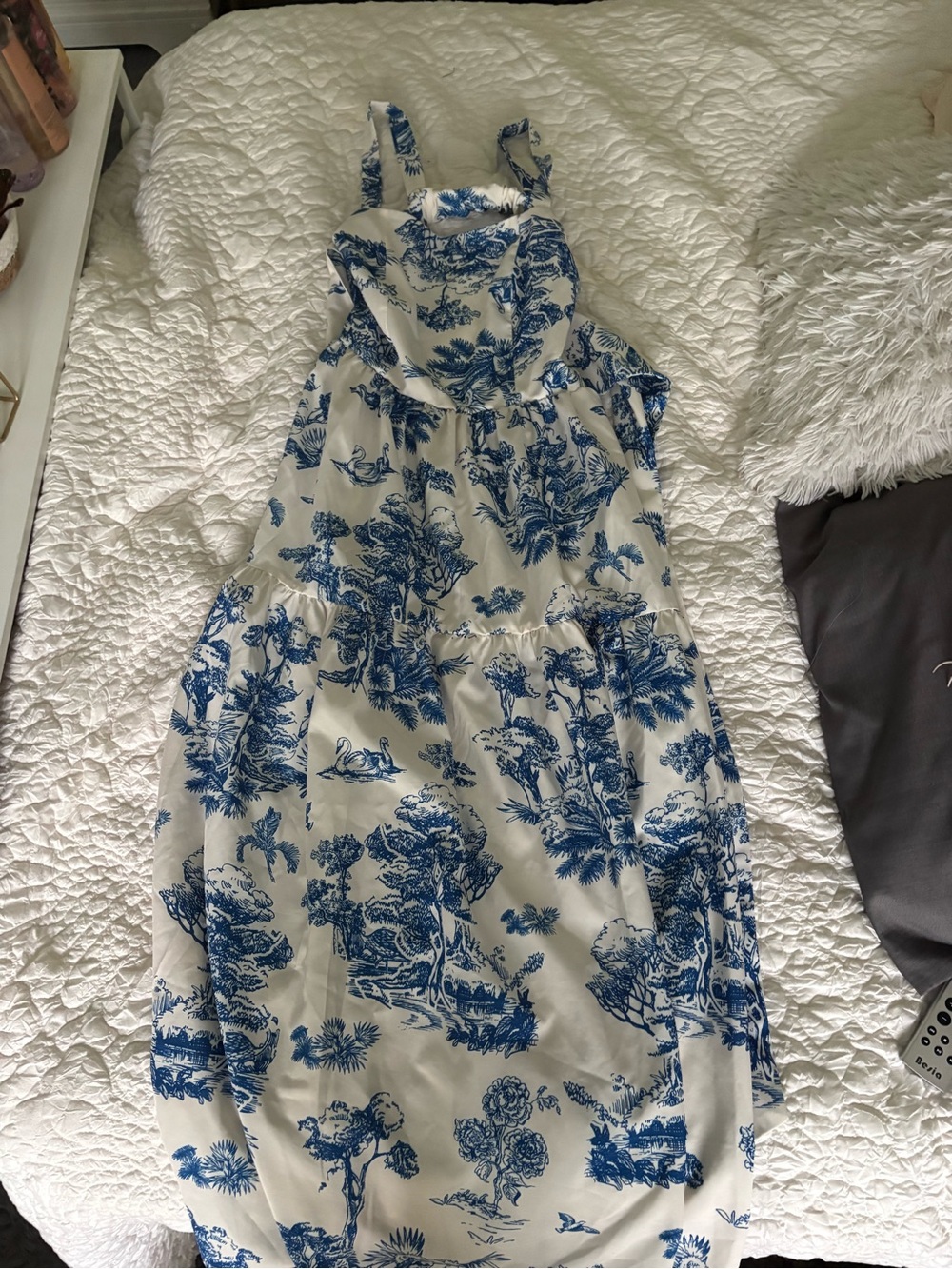 Blue & White Toile Maxi Dress